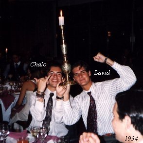 Yo y David.- Cena de graduacin